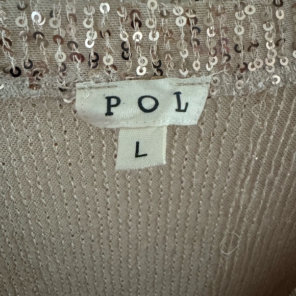 POL gold sequin tank top. Size Large. - Picture 2 of 5